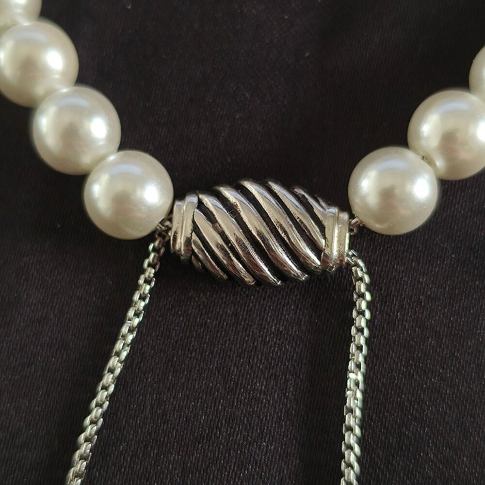 David Yurman Sterling Silver Pearl Bracelet - Picture 5 of 6
